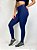 Calça Legging longa Emana Fitness Feminino ROMA Costura Frontal Azul Escuro - Imagem 2