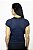 Camiseta Fitness Manga Curta Feminino ROMA Raglan Azul Escuro - Imagem 3
