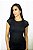 Camiseta Fitness Manga Curta Feminino ROMA Raglan Preto - Imagem 1