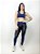 Calça Legging Fitness Longa Feminino ROMA Bicolor Azul/Preto Escuro - Imagem 4
