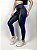 Calça Legging Fitness Longa Feminino ROMA Bicolor Azul/Preto Escuro - Imagem 2