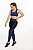 Calça Legging Fitness Longa Feminino ROMA Bicolor Azul/Preto Escuro - Imagem 3