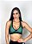 Top Fitness Médio Impacto Feminino ROMA Tela Preto/Verde Escuro - Imagem 1