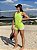 Regata Dry Fit Fitness Feminina com amarração lateral Amarelo Neon - Imagem 1