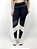Calça Legging Fitness Longa Feminino ROMA Preta/Branca - Imagem 1