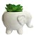 Vaso Cachepot Com Planta Porcelana Decorativo Elefante - Imagem 1