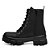 Coturno Feminino Tratorado Preto Estilo Rock Com Fivela Removivel - Imagem 4