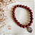Pulseira de Jaspe Vermelho com Medalha de Santa Hildegarda - 8mm - Imagem 3