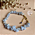 Pulseira de Cascalho de Calcedônia - Extensor com Lápis Lazuli - Folheado - Imagem 2