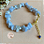 Pulseira de Cascalho de Calcedônia - Extensor com Lápis Lazuli - Folheado - Imagem 3