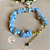 Pulseira de Cascalho de Calcedônia - Extensor com Lápis Lazuli - Folheado - Imagem 1