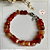 Pulseira de Cornalina Mesclada – Cubo lapidado de 7mm com extensor - Imagem 3