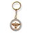 Chaveiro Divino Espirito Santo Strass Dourado Vazado - Imagem 1