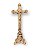 Crucifixo de Mesa Metal Com Cristo Dourado 17cm - Imagem 1