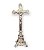 Crucifixo de Mesa Metal Com Cristo Prateado 17cm - Imagem 1