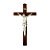 Crucifixo Cruz de Parede em Madeira e Cristo em Mármore 53cm - Imagem 1
