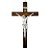 Crucifixo Cruz de Parede em Madeira e Cristo em Mármore 33cm - Imagem 1