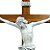 Crucifixo Cruz em Madeira e Cristo em Mármore 81cm - Imagem 2