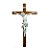 Crucifixo Cruz em Madeira e Cristo em Mármore 81cm - Imagem 1