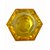 Porta Vela Vidro Cristal Hexágono Amarelo 7x4 - Imagem 1