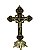 Crucifixo De Mesa Metal Ouro Velho 27cm - Imagem 1