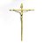 Crucifixo De Parede Metal Dourado 28cm - Imagem 1