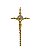 Crucifixo De Parede Metal Cruz Dourada 21cm - Imagem 1