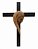 Crucifixo De Parede Cruz Face de Cristo Madeira 52Cm - Imagem 1