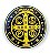 Adesivo Para Carro Medalha São Bento 8cm Preto e Amarelo P - Imagem 1