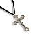 Cordão São Bento Cruz Com Cristo Metal Niquel - Imagem 1