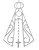 Adesivo Nossa Senhora Aparecida Branco Dupla Face 13x9cm - Imagem 1