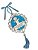 Enfeite de Porta Anjo Da Guarda Com Tecido Azul Decorativo G - Imagem 1