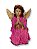 Imagem Anjo Da Guarda Perola Rosa Com  Flor Croche 23cm - Imagem 1