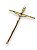 Cruz Crucifixo De Parede Metal Dourado 19cm - Imagem 1