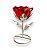 Castiçal Metal Com Flor Vidro Vermelho 13cm - Imagem 1