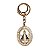 Chaveiro Nossa Senhora Aparecida Oval Dourado Strass - Imagem 1