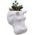 Vaso de Parede Cachepot Hipopótamo Branco Porcelana - Imagem 1