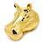 Vaso de Parede Cachepot Hipopótamo Dourado Cerâmica - Imagem 3
