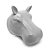 Vaso de Parede Cachepot Hipopótamo Cinza Cerâmica - Imagem 3