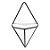 Vaso de Parede Triangular Branco e Preto - Suporte Aramado - Imagem 3