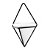 Vaso de Parede Triangular Branco e Preto - Suporte Aramado - Imagem 2