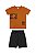 CONJUNTO CAMISETA LARANJA E BERMUDA - Imagem 1