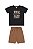 CONJUNTO CAMISETA PRETA SKATE E BERMUDA - Imagem 1