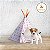 Toca/ Tenda/ Cabana Pet - Branco Patinhas - Imagem 1