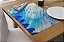 Jogo Americano Para Mesa Posta Abstrato Azul e Amarelo - Imagem 2