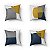 Conjunto de 4 Almofadas Decorativas Azul/ Amarelo - Imagem 1