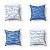 Conjunto de 4 Almofadas Decorativas Azul Ondas - Imagem 1