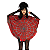 Poncho Estampa Fantasia Halloween Festa Adulto/infantil - Teia vermelha - Imagem 1