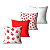 Almofada Decorativa - Natal / Estampado Vermelho/ Branco - Imagem 1