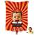 Toalha Fun poket infantil - Seu rosto no personagem Raiva - Imagem 1